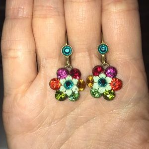 Michal Negrin Multi colored flower earrings